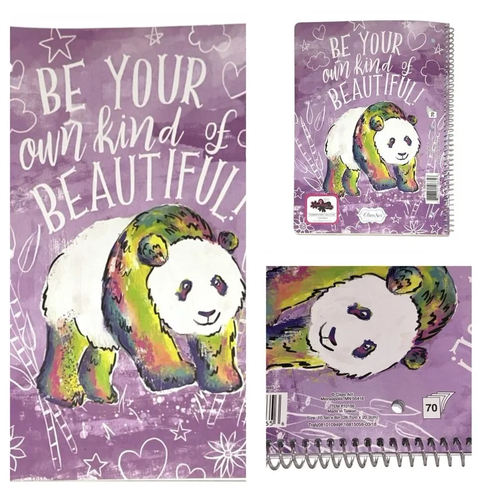 4x Class Act Stationery Decorative Spiral Notebooks 70 Sheets Each